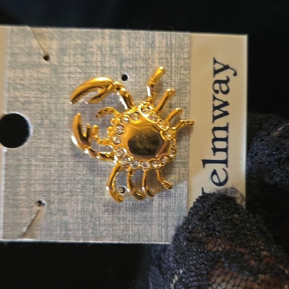 HELMWAY  GOLDTONE CRAB PIN